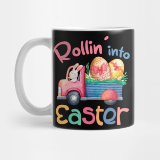 Rollin' Into Easter Day Egg Bunny Gift For Women Mug